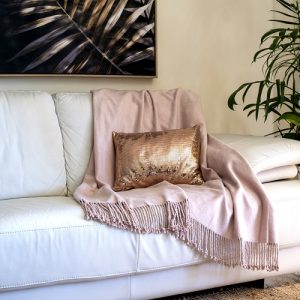 Orgone Bamboo Throw Rug - Rose Dust