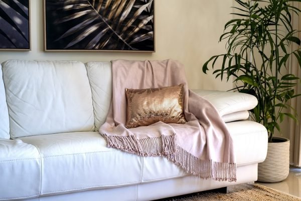 Orgone Bamboo Throw Rug - Rose Dust