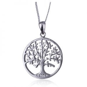 Orgone Ionic Sterling Silver 24mm 'Tree Of Life' Pendant With Chain