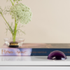 Orgone Violet Flame Stellar Dome on Coffee Table